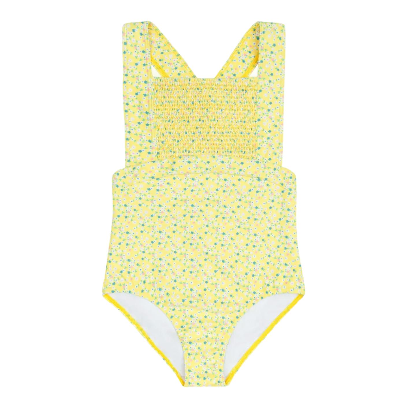 girls petite fleur smocked bib one piece