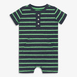Baby heathered henley shortie in stripe