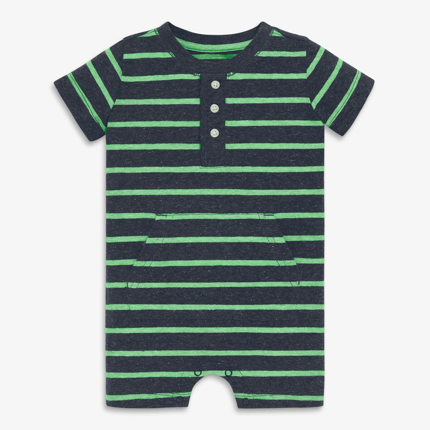 Baby heathered henley shortie in stripe