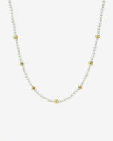 14K Gold Pearl Segment Bead Necklace