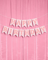 Gingham Birthday Banner - pre-strung banner