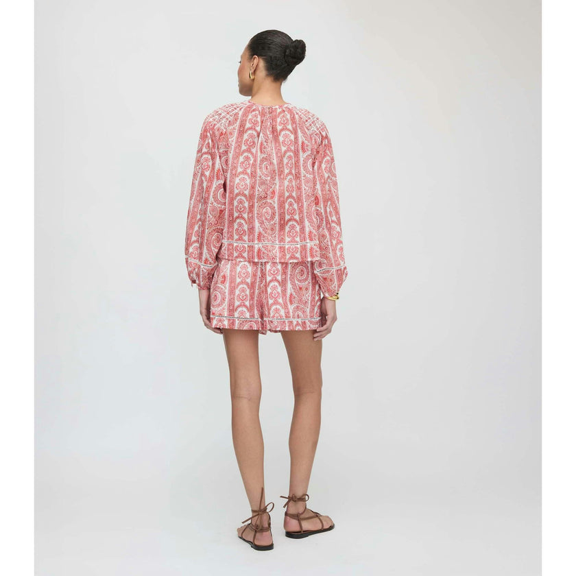 The Audrey Short - Coral Corsica Paisley