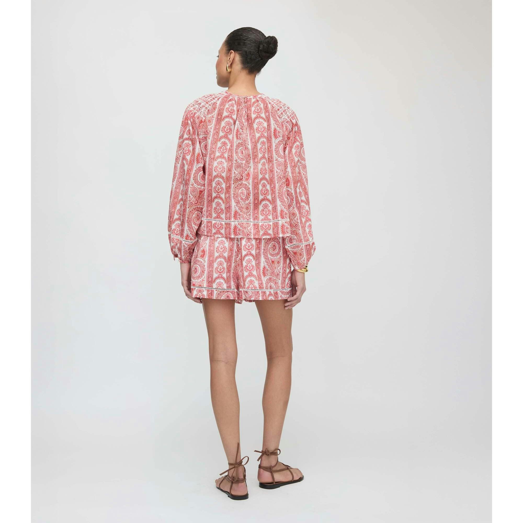 The Audrey Short - Coral Corsica Paisley
