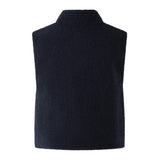 Navy Shearling Vest