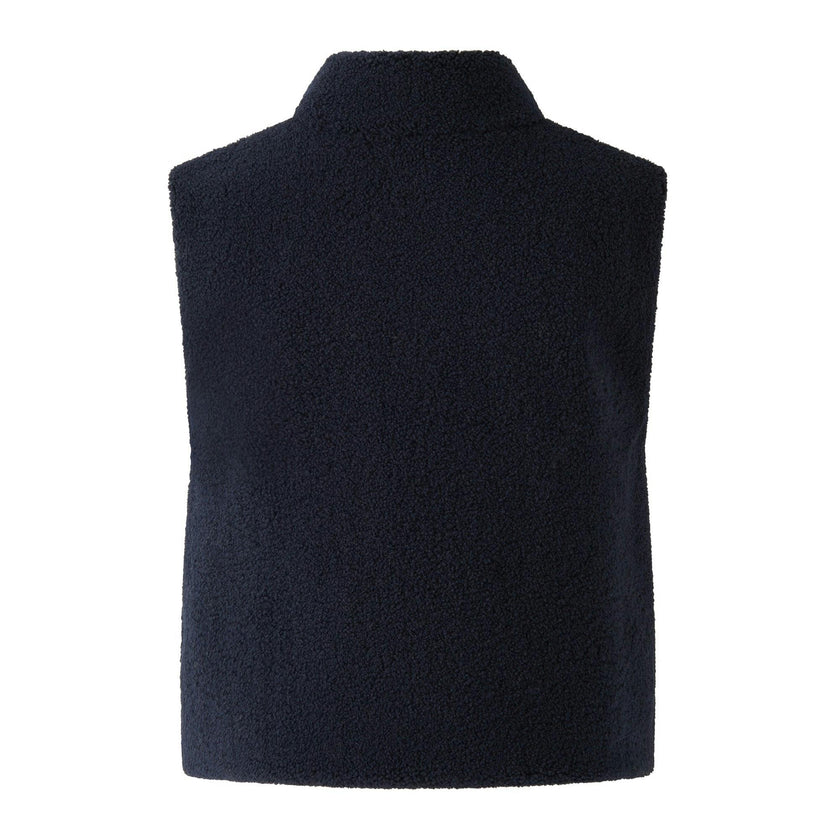 Navy Shearling Vest