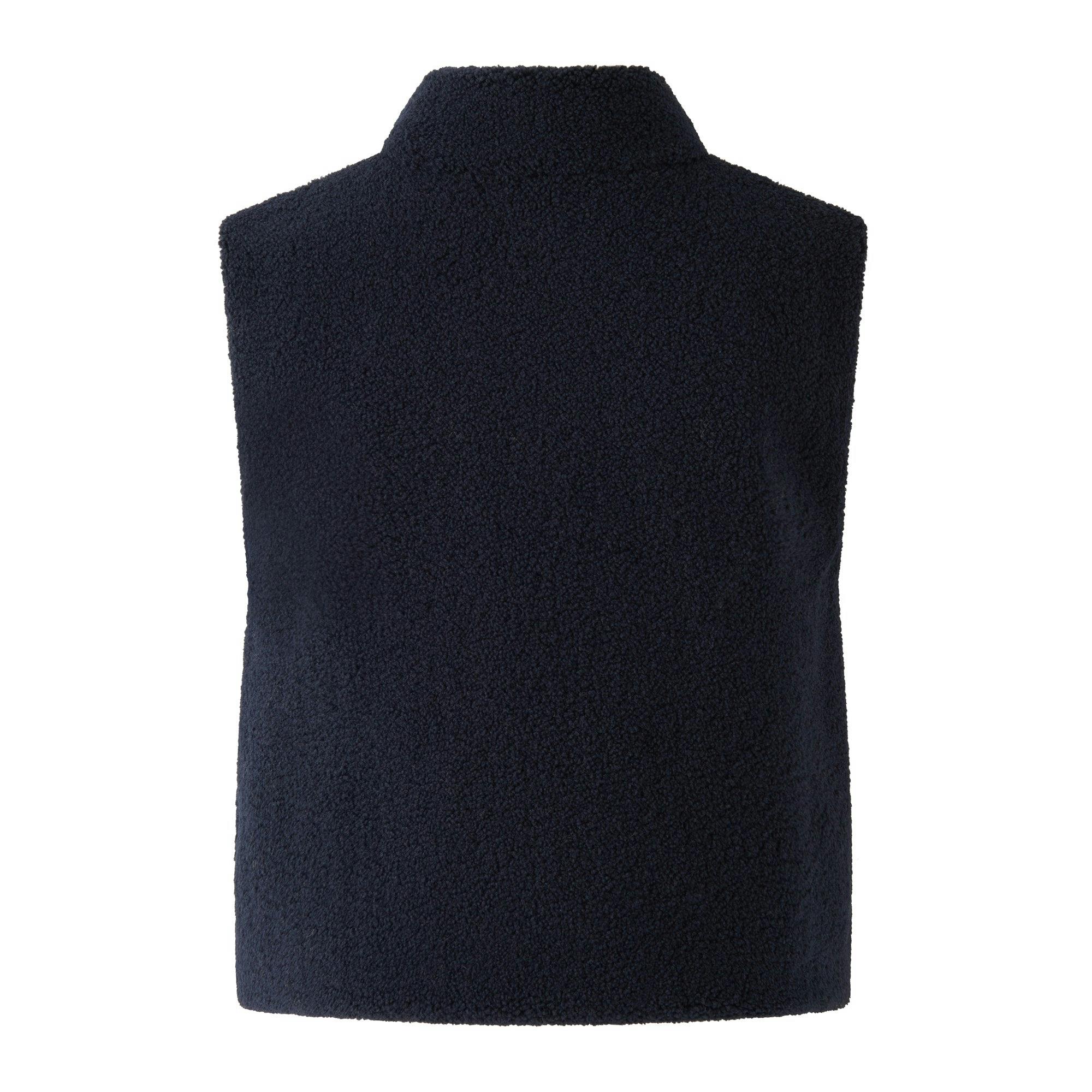 Navy Shearling Vest