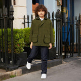 Lyall Greenbelt Tweed Coat - Olive