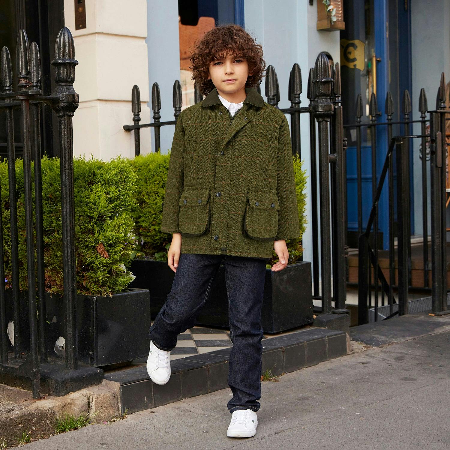Lyall Greenbelt Tweed Coat - Olive