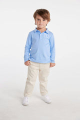 Long Sleeve Polo - Light Blue