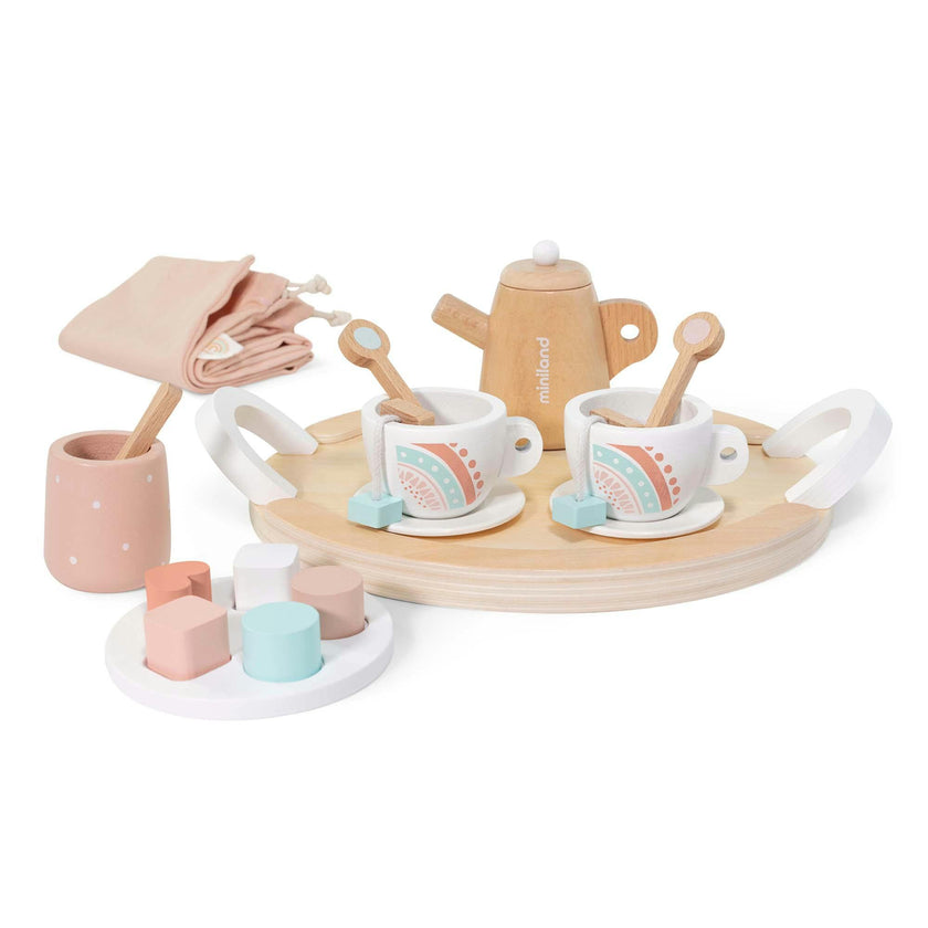 Wooden Tea Set Doll Accessory Play Set