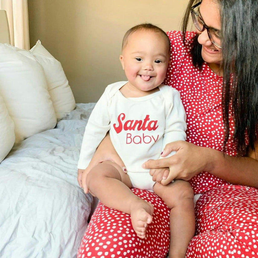 Santa Baby Organic Baby Bodysuit Long Sleeve