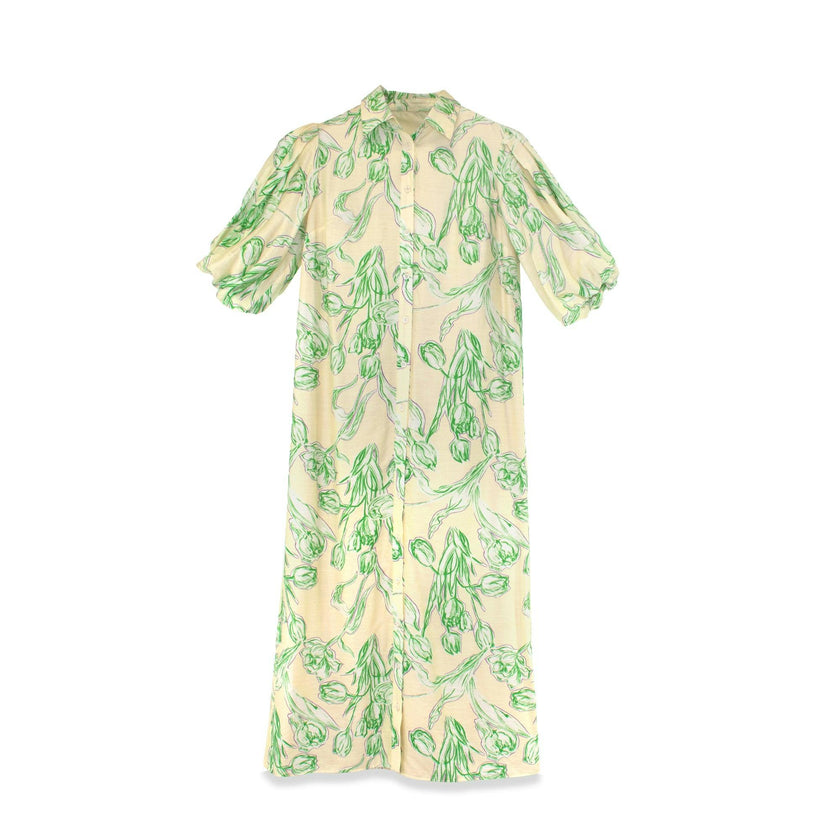 FLORAL LINEN DRESS