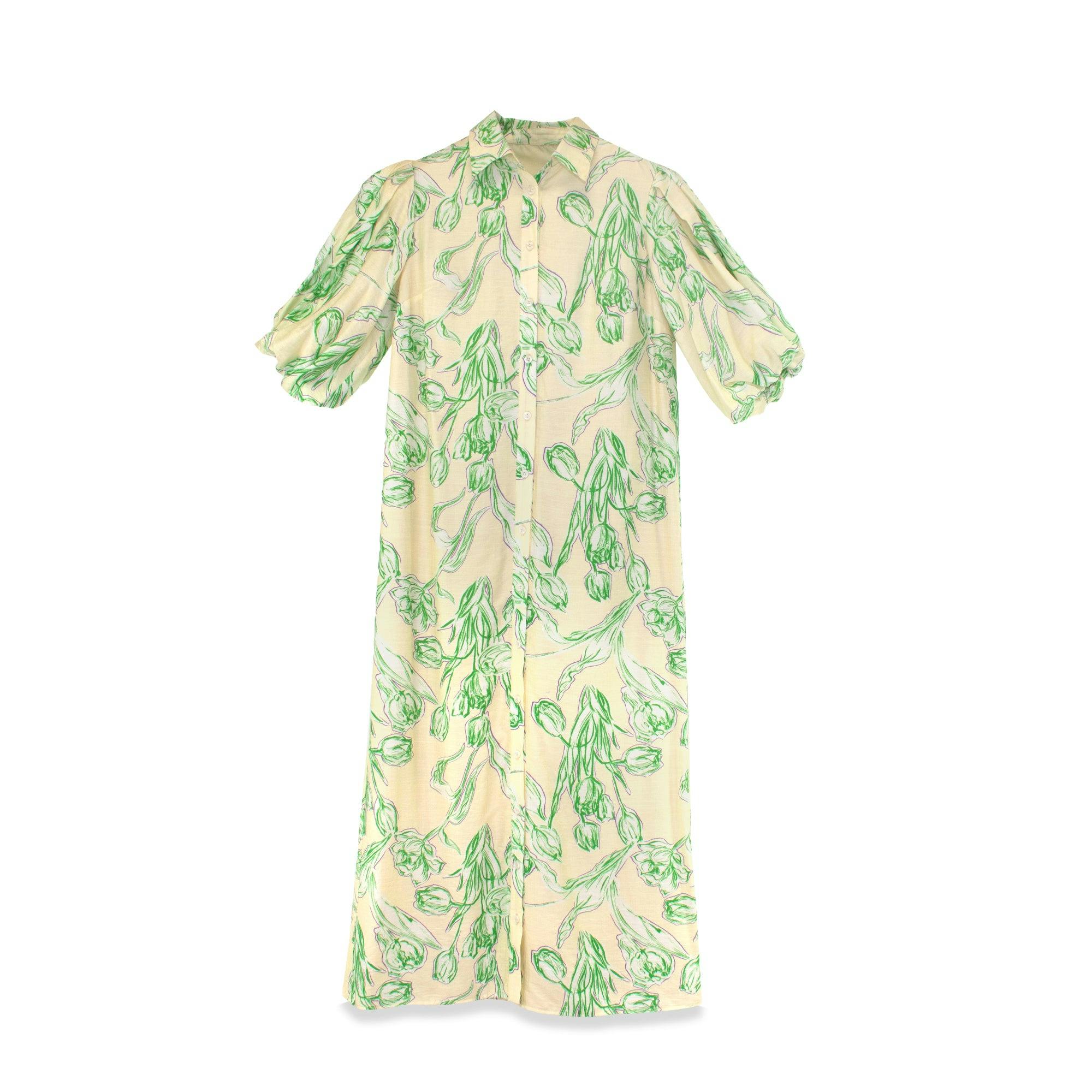 FLORAL LINEN DRESS