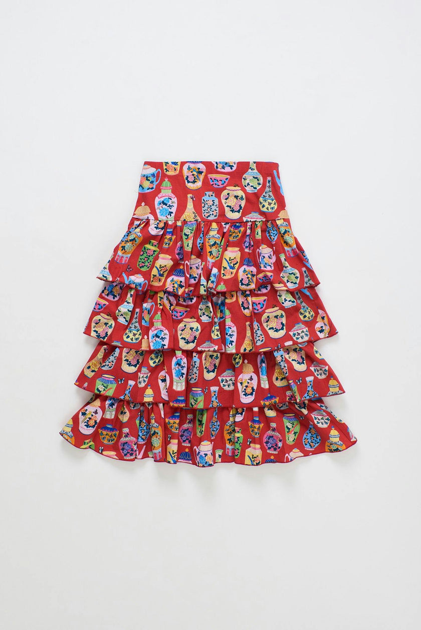 PORCELAIN SKIRT RED