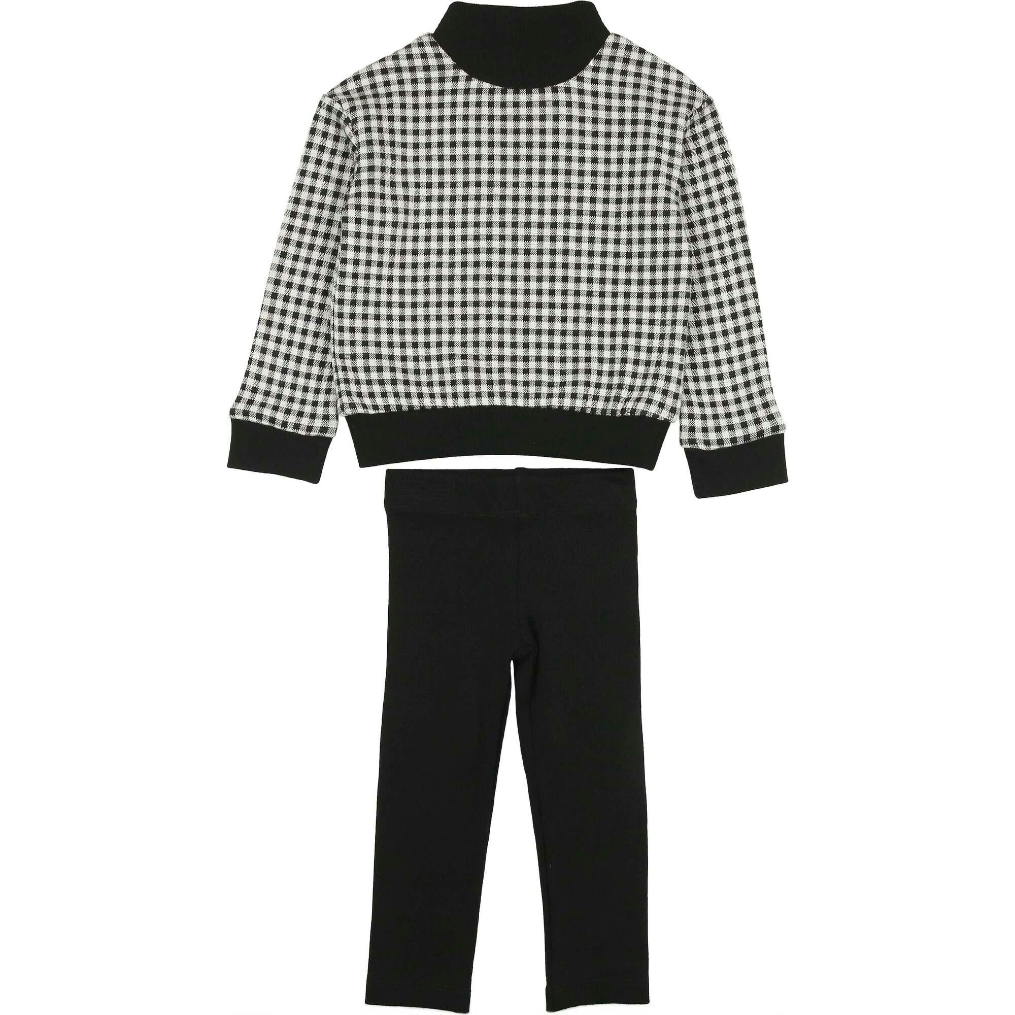 Kids Unisex Soft Gingham Neck Sweatshirt & Legging Set