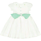 Victoria White Smocked Dress with Hand-Embroidered Lemons
