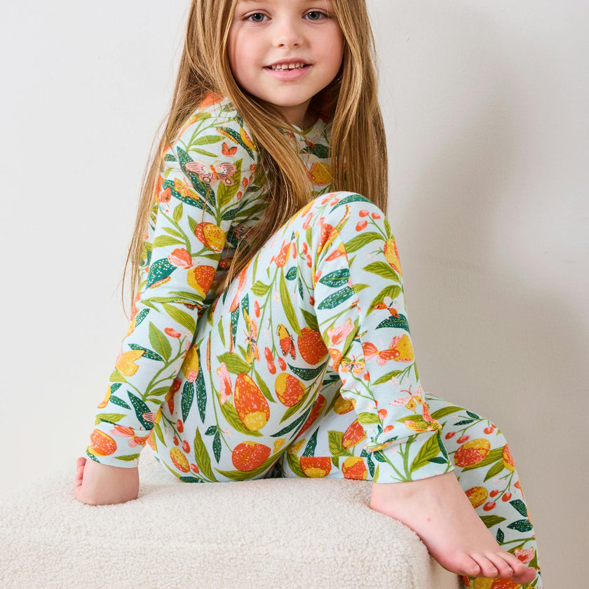 Butterfly Grove - Kids PJ Set - Soft Blue