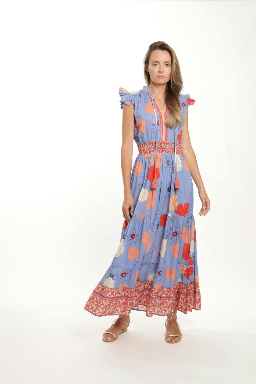Anais Maxi  Dress - Blue Toile