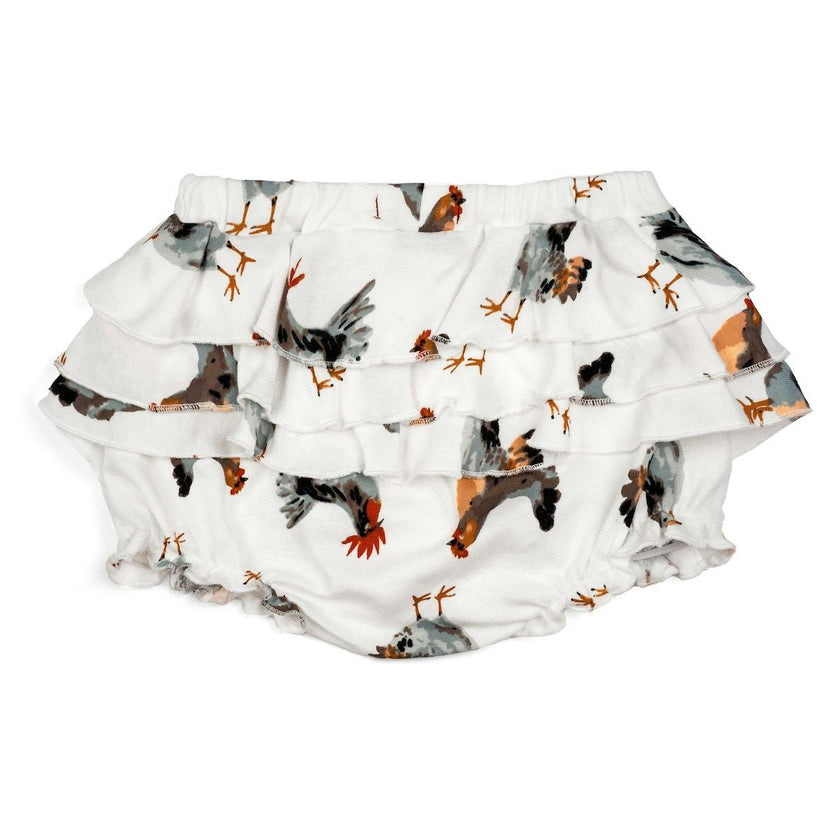 Chicken Organic Cotton Ruffle Bloomer