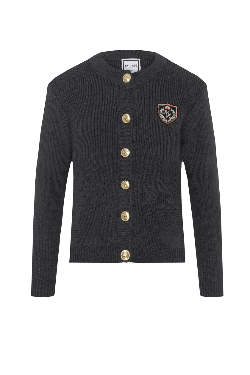 Emblem Knit Cardigan