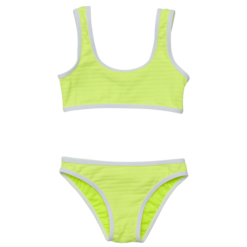 UPF50+ Contrast Piped Sleeveless Crop Bikini