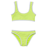 UPF50+ Contrast Piped Sleeveless Crop Bikini