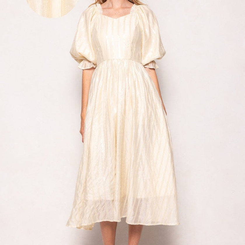 Tindra Dress in Cream Sequin