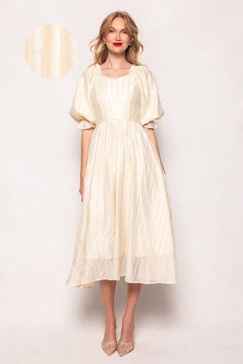 Tindra Dress in Cream Sequin