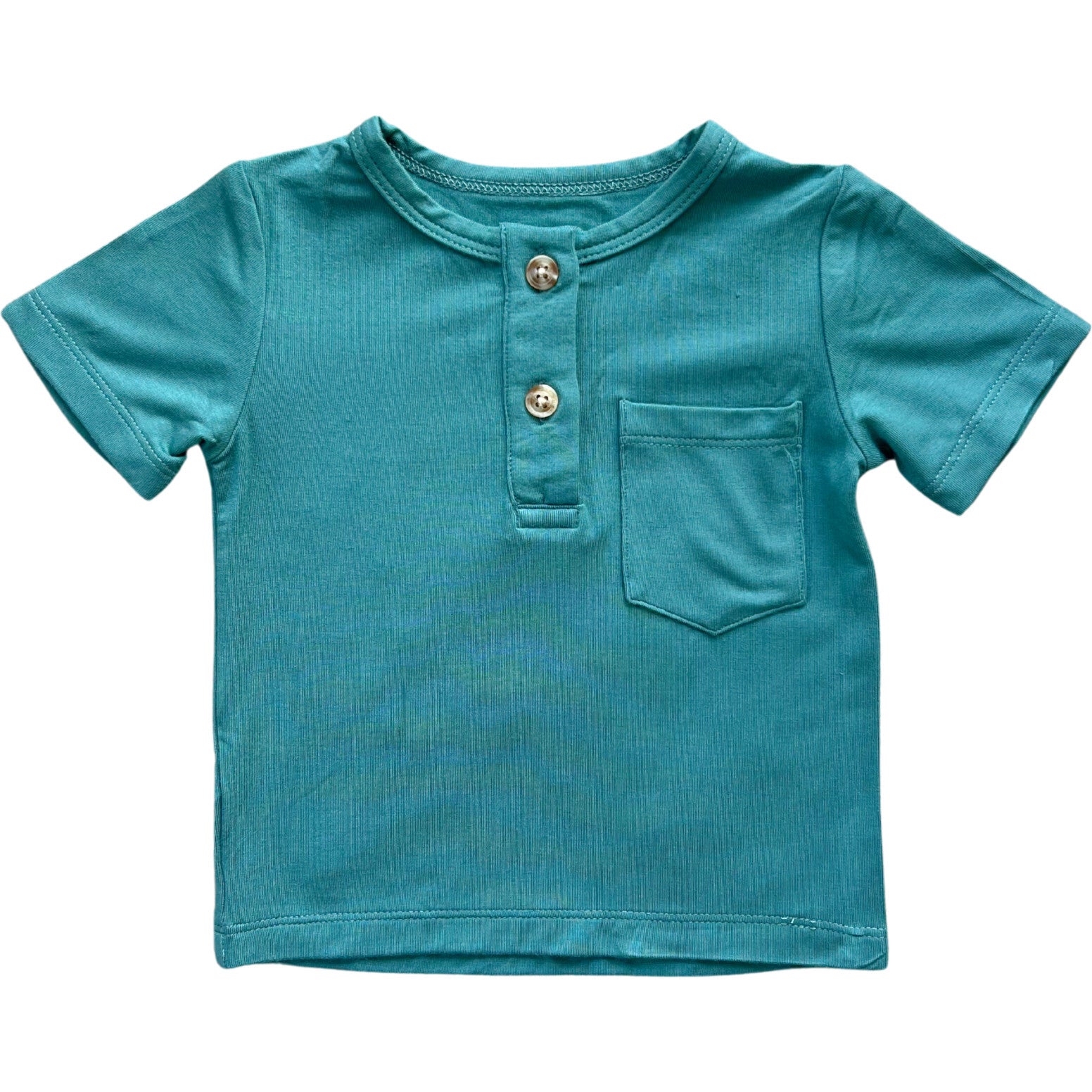 Boy's Short Sleeve Henley Shirt Sea Pine