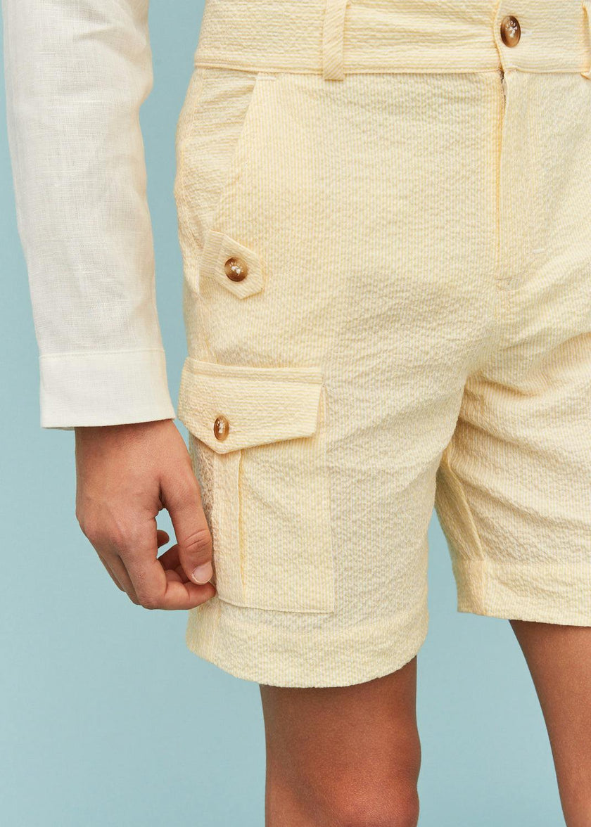 Seersucker Cargo Shorts