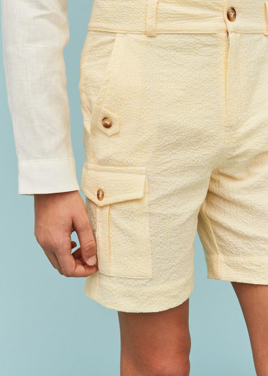 Seersucker Cargo Shorts