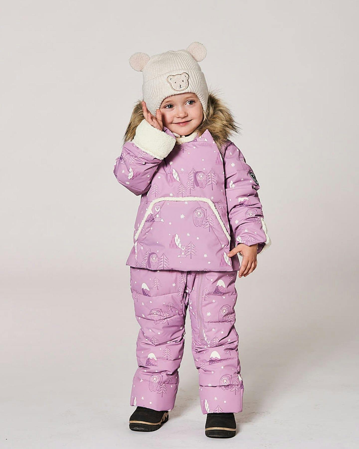 Lined Baby Winter Knit Hat With Ear Flaps Off-White