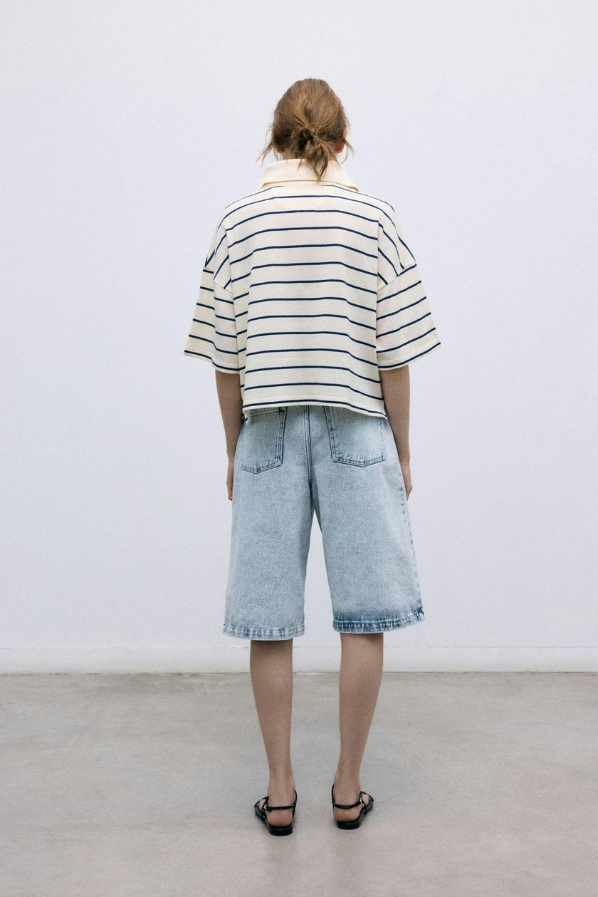 TNS Denim Woman Bermuda Bleach Denim