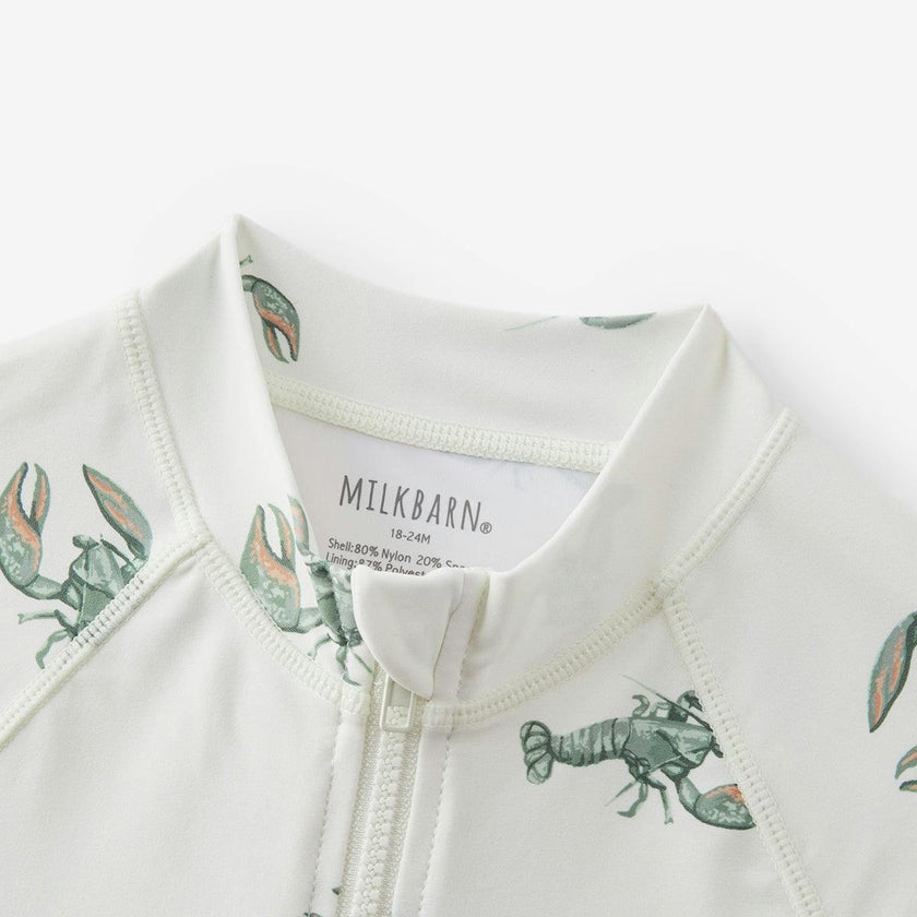 Mint Lobster Zipper Shortall Swimsuit
