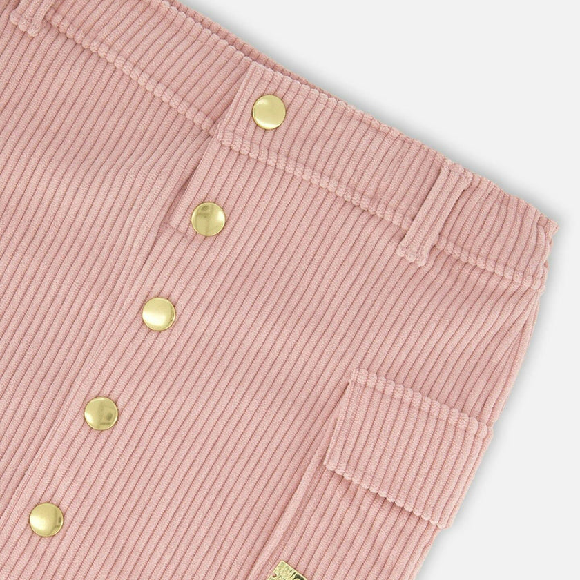 Corduroy Skirt with Cargo Pockets