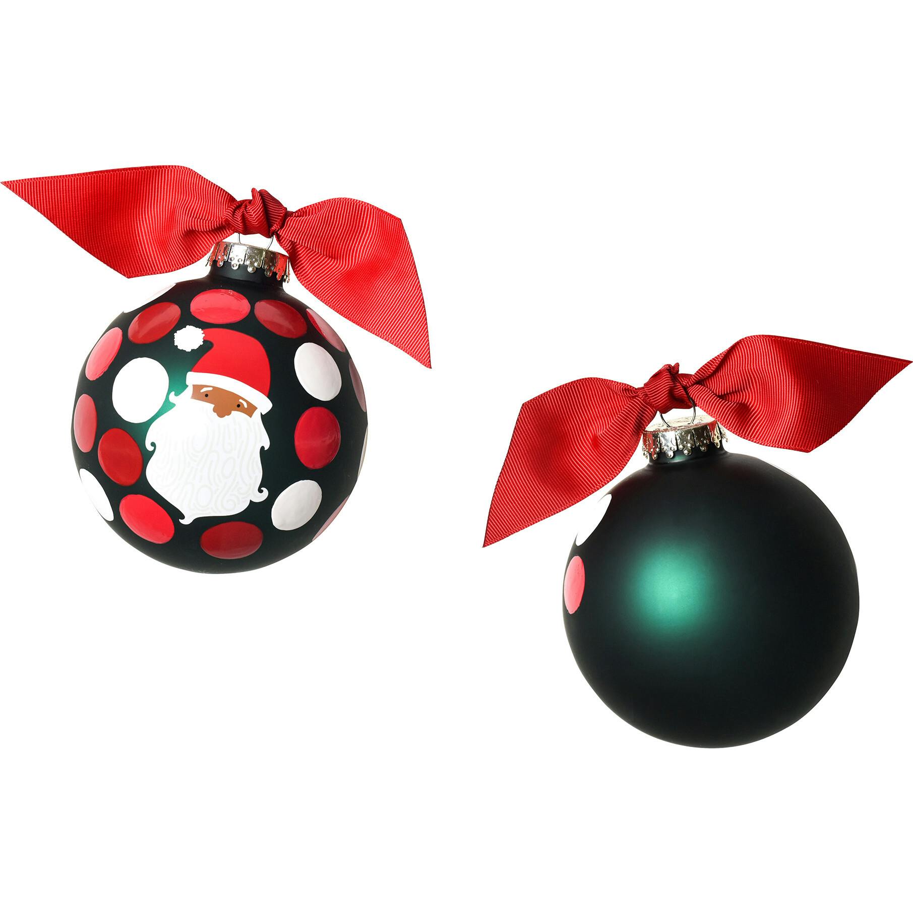 Ho Ho Ho Santa Glass Ornament