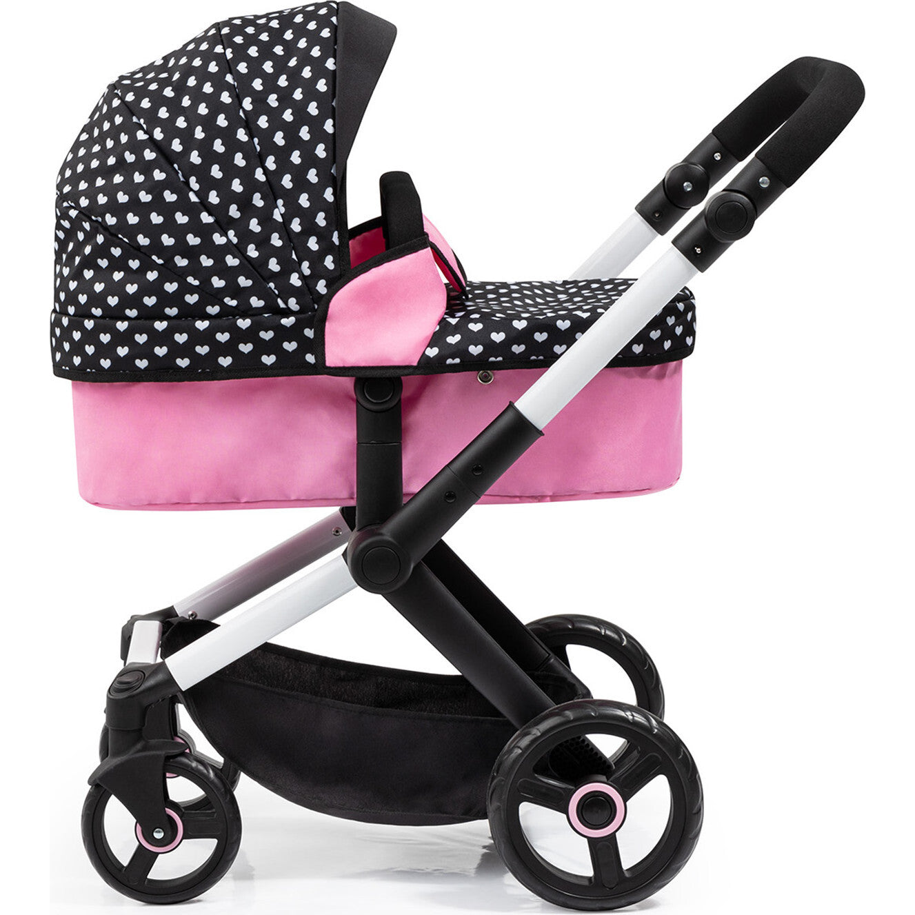 Bayer Design Dolls: Pram Xeo - Hearts Black & Pink