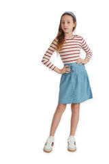 Button Denim Skirt