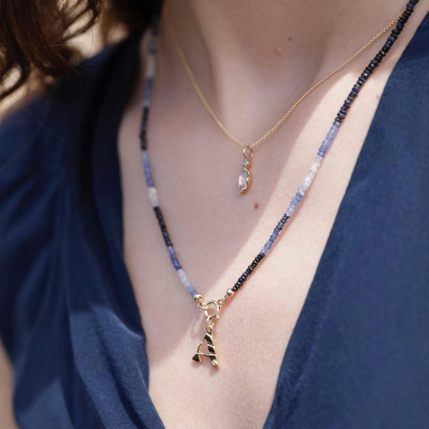 Ombre Sapphire Beaded Necklace