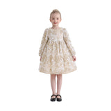 Champagne Floral Embroidered Dress
