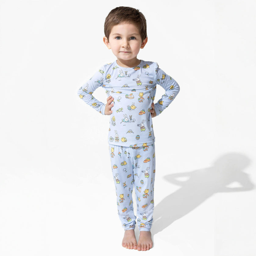Easter Blue Bamboo Kids Pajamas