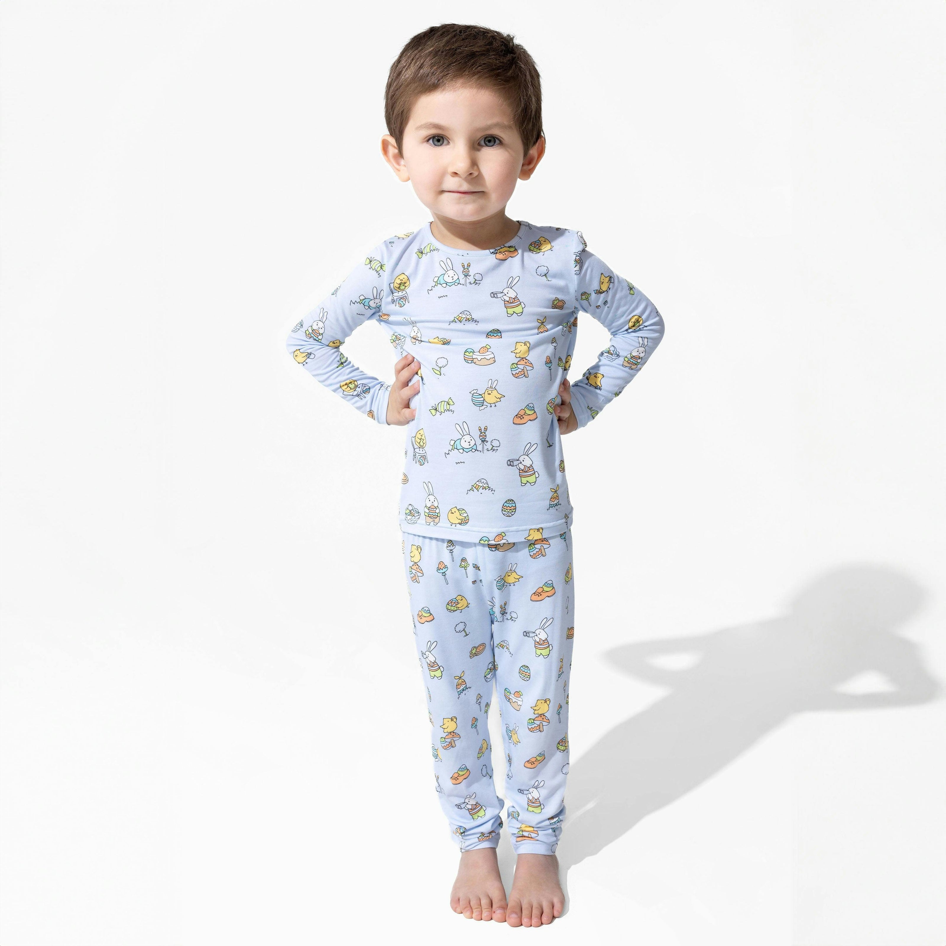 Easter Blue Bamboo Kids Pajamas