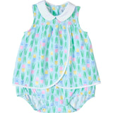 Printed Knit Tulip Romper