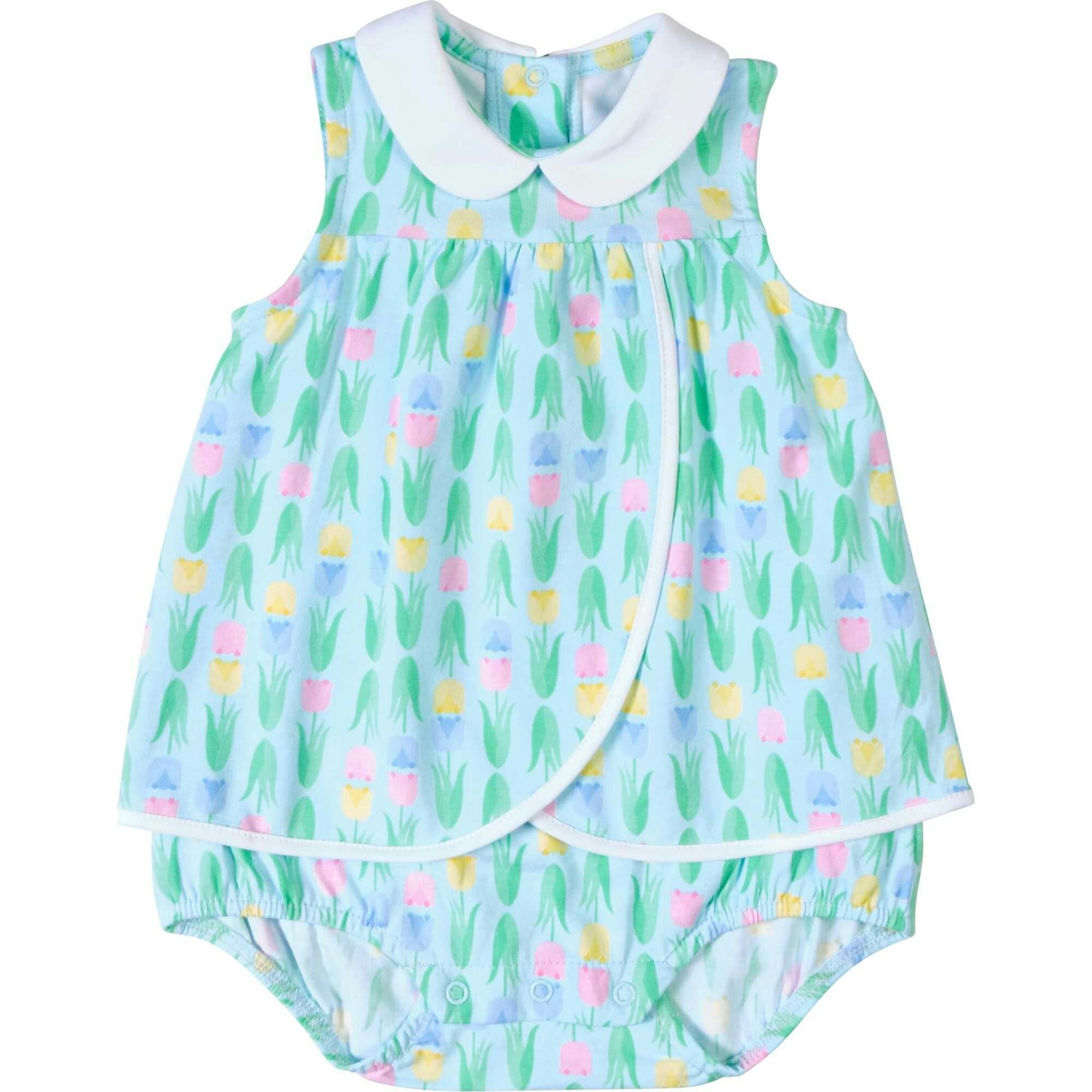 Printed Knit Tulip Romper