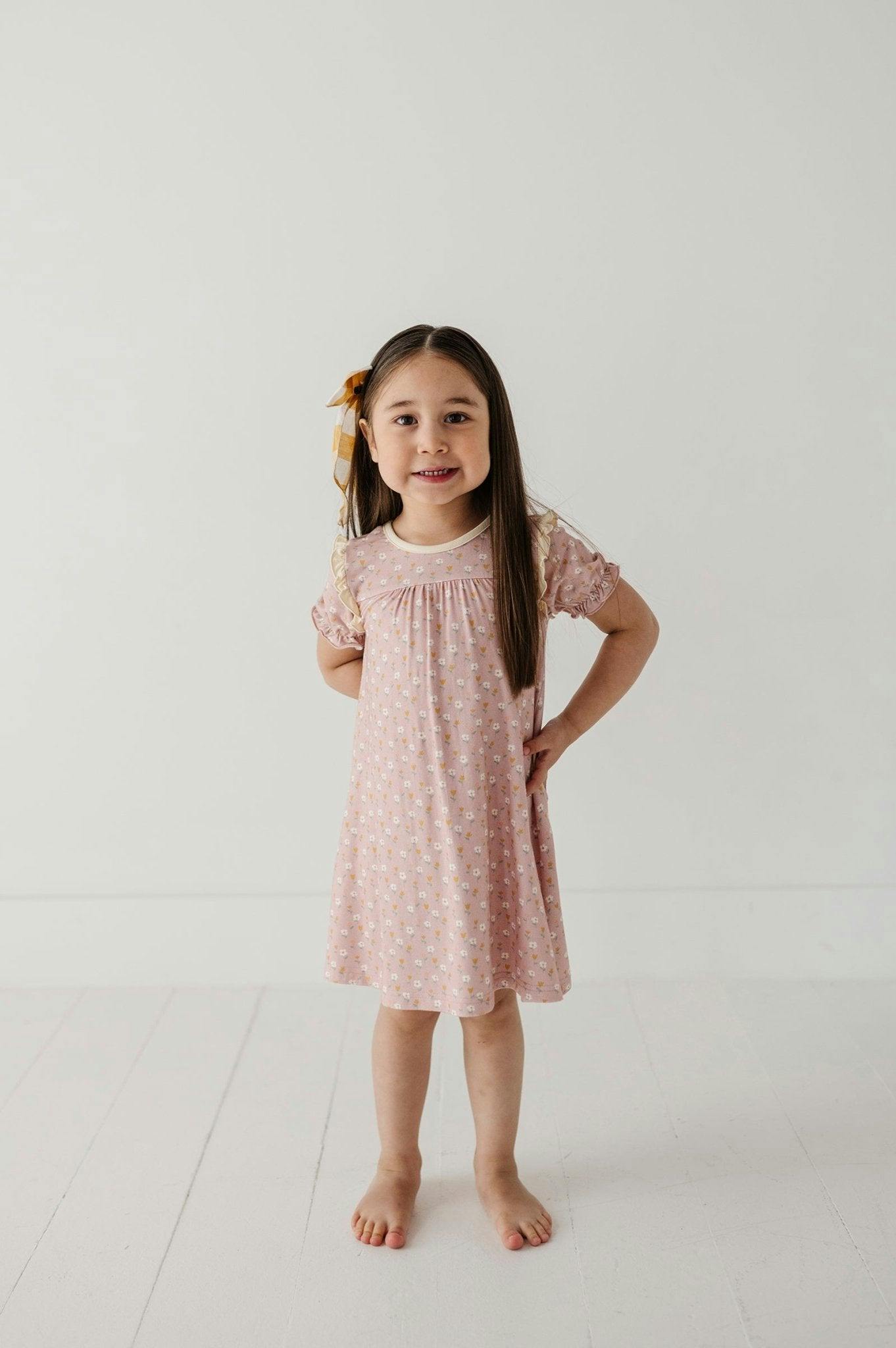 Girls Night Gown in Floral Chicken
