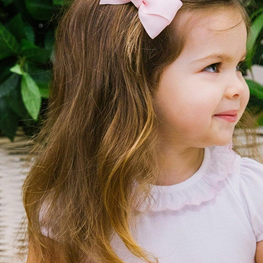 Large Bow Hair Clip in Powder Pink