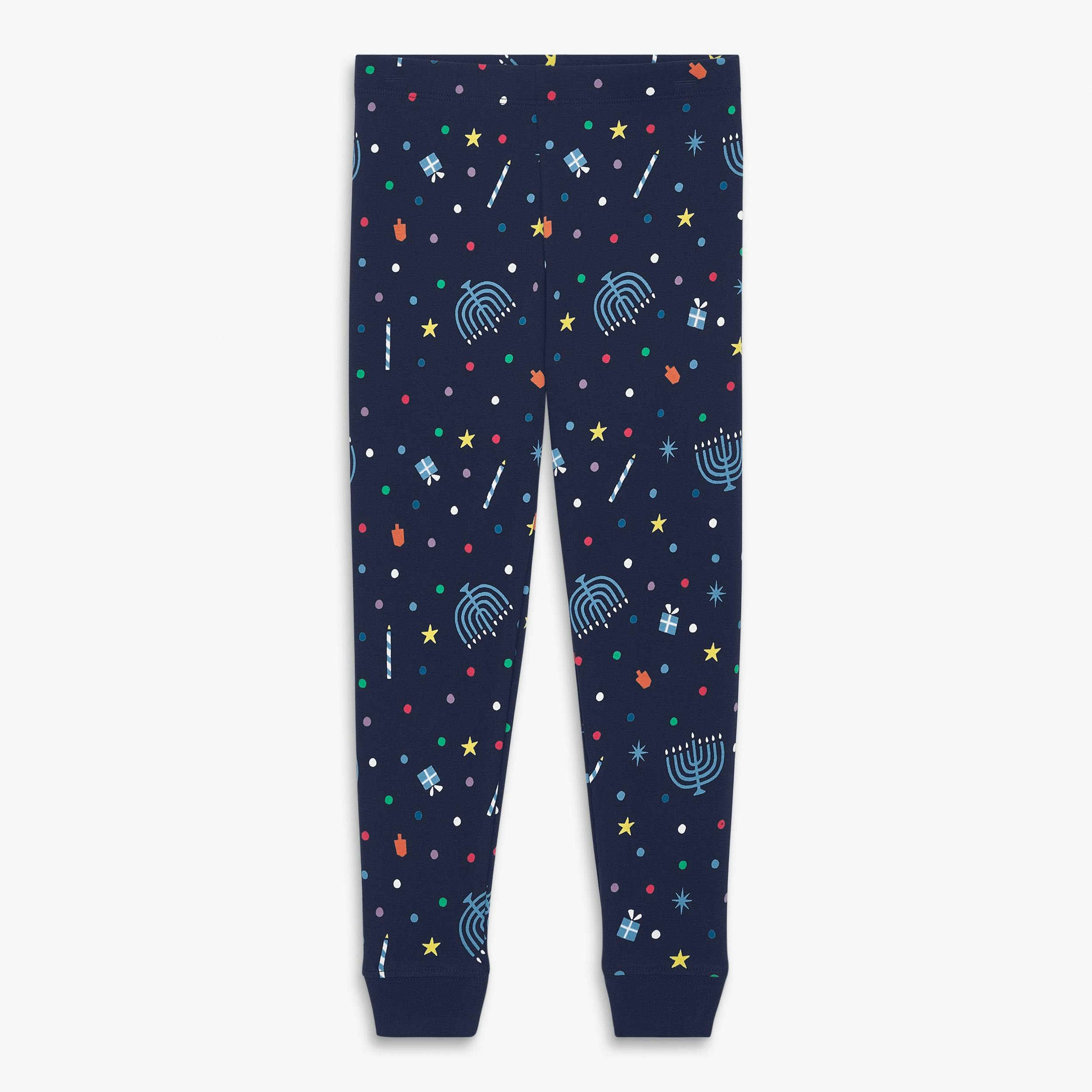 Kids organic PJ pant in rainbow of lights