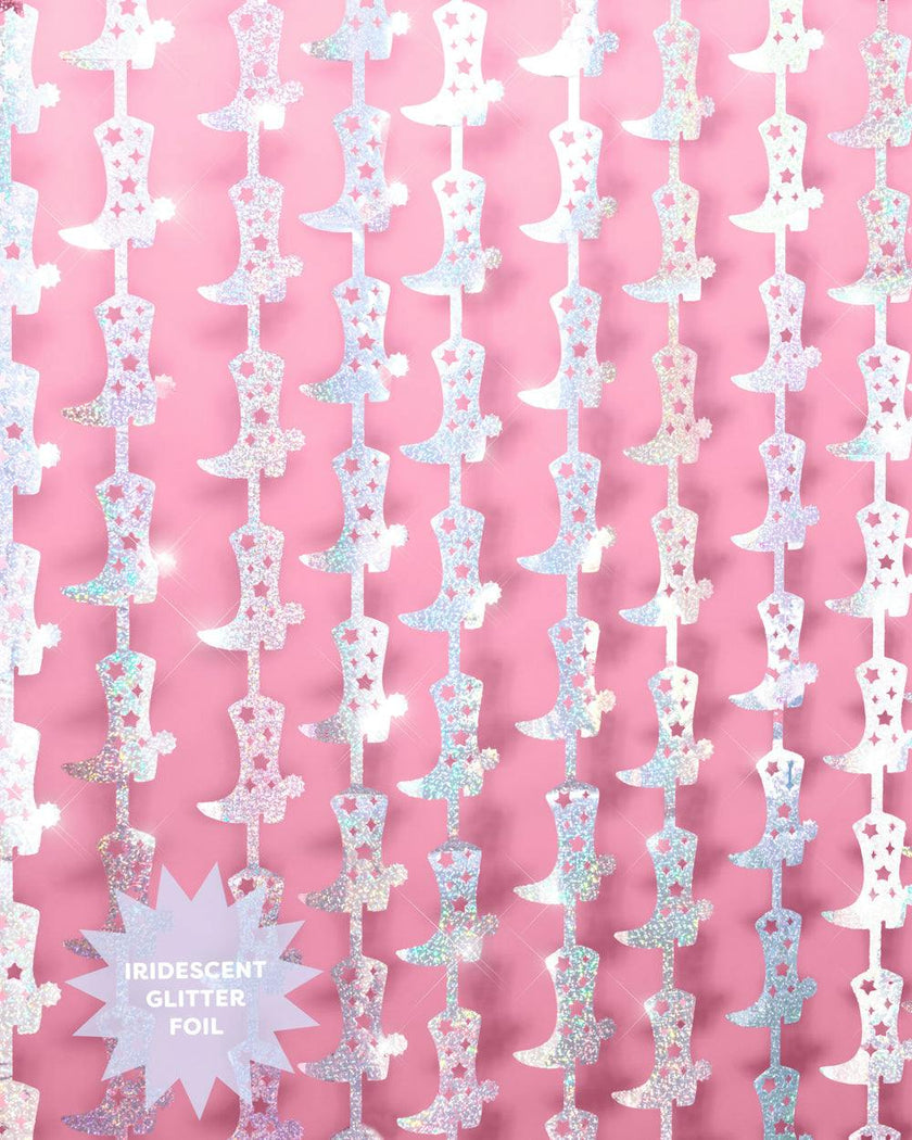 Hoedown Curtain - iridescent foil curtain