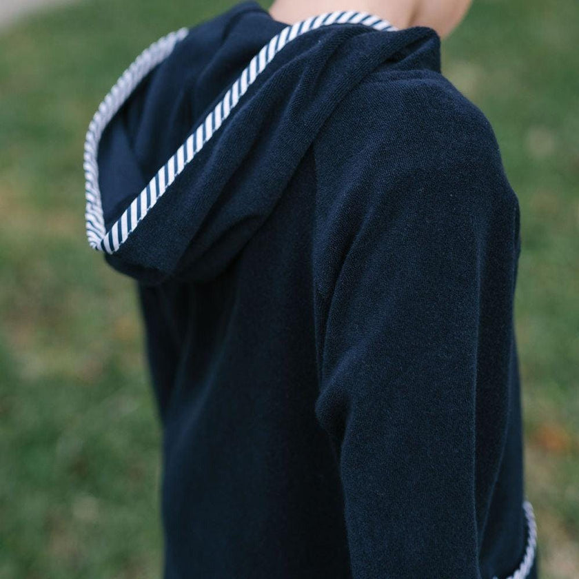 Unisex French Terry Hooded Coverup, Navy