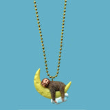 GLOW-IN-THE-DARK SLEEPY SLOTH NECKLACE
